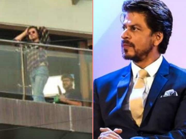 shah rukh khan start shooting at mannat video viral શાહરૂખ ખાને શરુ કર્યું શૂટિંગ, 'મન્નત'ની બાલકનીમાં શૂટ કરતો જોવા મળ્યો અભિનેતા, વીડિયો વાયરલ