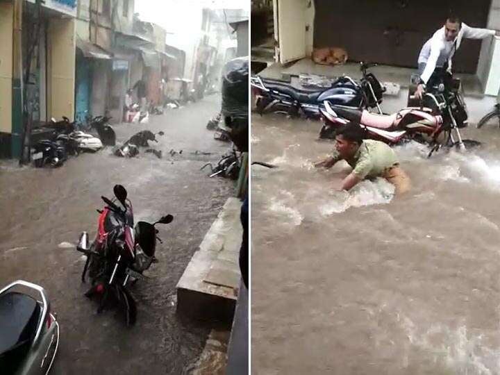 Heavy Rainfall in Patal ઉ.ગુજરાતના કયા શહેરમાં ધોધમાર વરસાદ વરસ્યો? પાણીના ધસમસતા પ્રવાહમાં વાહનો તણાયા પછી.....