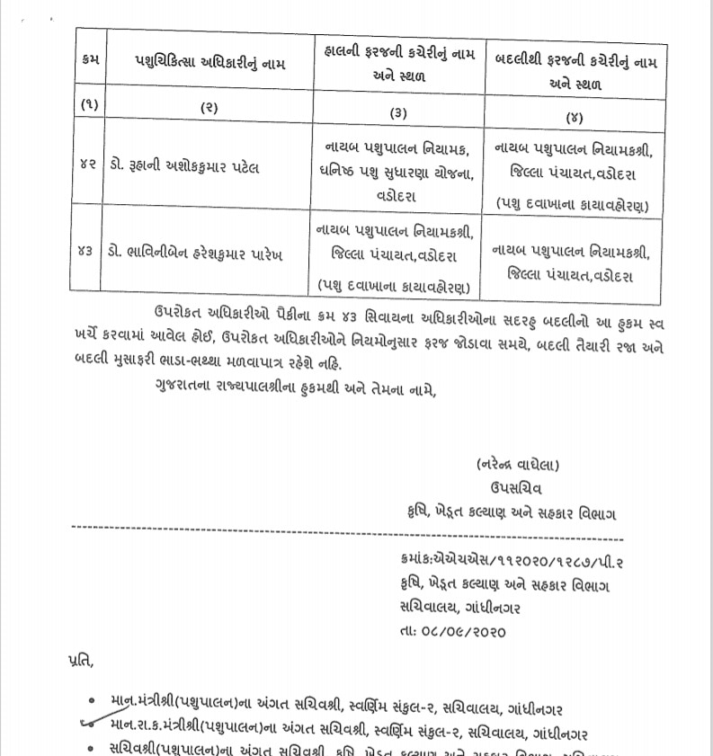 રૂપાણી સરકારે કયા વિભાગના વર્ગ-2ના 43 અધિકારીઓની કરી બદલી? વાંચો આખું લિસ્ટ