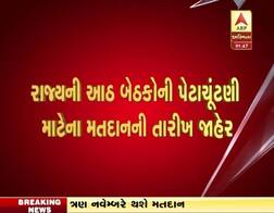 ગુજરાતમાં વિધાનસભાની 8 બેઠકોની ચૂંટણીનો કાર્યક્રમ જાહેર, જાણો ક્યારે થશે મતદાન અને ક્યારે છે મતગણતરી ?