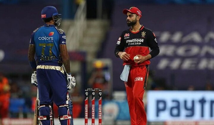 IPL 2020: MIs Suryakumar Yadav walks away while RCB skipper Virat Kohli tries to sledge him મુબઈ ઈન્ડિયન્સના સૂર્યકુમારની બેટિંગથી અકળાયેલો વિરાટ તેની પાસે જઈને સ્લેજિંગ કરવા માંડ્યો, યાદવે શું કર્યું ?