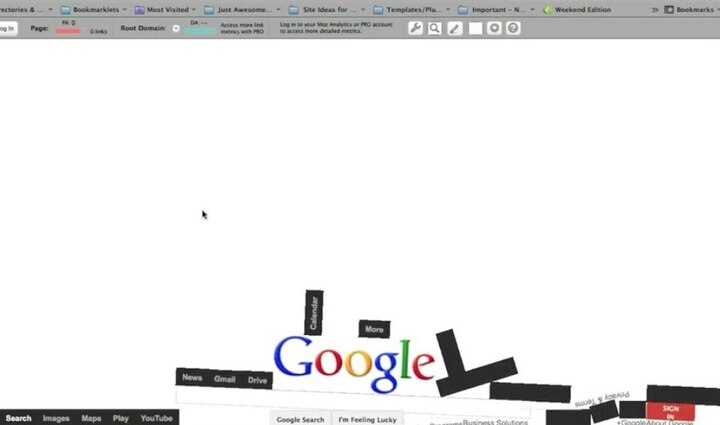 4- Askew- શું તમે આ ટ્રિક ટ્રાય કરી છે? નહી ને, તો કરો. ગુગલ પર Askew ટાઇપ કરીને સર્ચ બટન પર ક્લિક કર્યા બાદ તમને Google પેજ થોડુ ટેઢુ દેખાશે. આમ કરવાથી ગૂગલ પેજ તમને સીધુ નહીં દેખાય. આ એક રોચક ટ્રિક્સ છે.