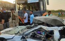 ધ્રાંગધ્રા હળવદ રોડ પર કાર પર ચઢી ગઈ ST બસ, કારનો કચ્ચરઘાણ વળી જતાં ચાર લોકોના થયા મોત