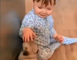 Viral video: ડોગી સાથે રમતા ક્યૂટ બાળકનો વીડિયો,સોશિયલ મીડિયા પર થયો જોરદાર વાયરલ