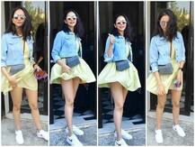 શોર્ટ ડ્રેસ એક્ટ્રેસ માટે બન્યો મુસીબત, પબ્લિક પ્લેસ પર ડ્રેસ હવામાં ઉડતા મુકાઇ ગઇ શરમમાં, જુઓ તસવીરો