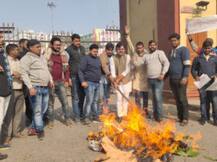 जेएनयू की घटना के विरोध में बीएचयू के छात्रों ने किया प्रदर्शन, फूंका पुतला