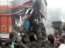 चित्रकूट में हुआ भीषण सड़क हादसा, ट्रकों की टक्कर में क्लीनर की मौत, चालक गंभीर