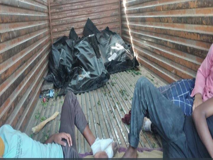 Prayagraj ट्रक में शवों के पास ही बिठा दिए गए औरैया हादसे के घायल, झारखंड के सीएम के ट्वीट के बाद हरकत में आई यूपी सरकार Migrants Labours travel with dead bodies in Prayagraj Prayagraj ट्रक में शवों के पास ही बिठा दिए गए औरैया हादसे के घायल, झारखंड के सीएम के ट्वीट के बाद हरकत में आई यूपी सरकार