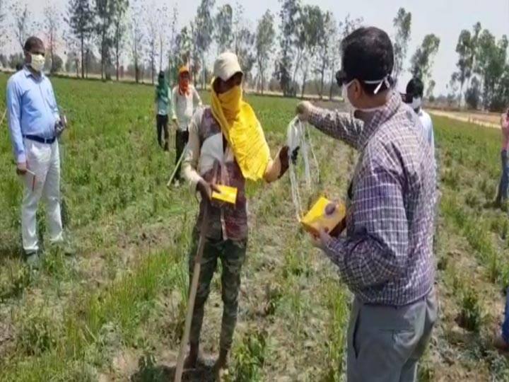 पीलीभीत में कोरोना से जंग: दुकानों में खड़े स्टेच्यू मास्क पहने हैं, ग्राहकों की हो रही है थर्मल स्क्रीनिंग